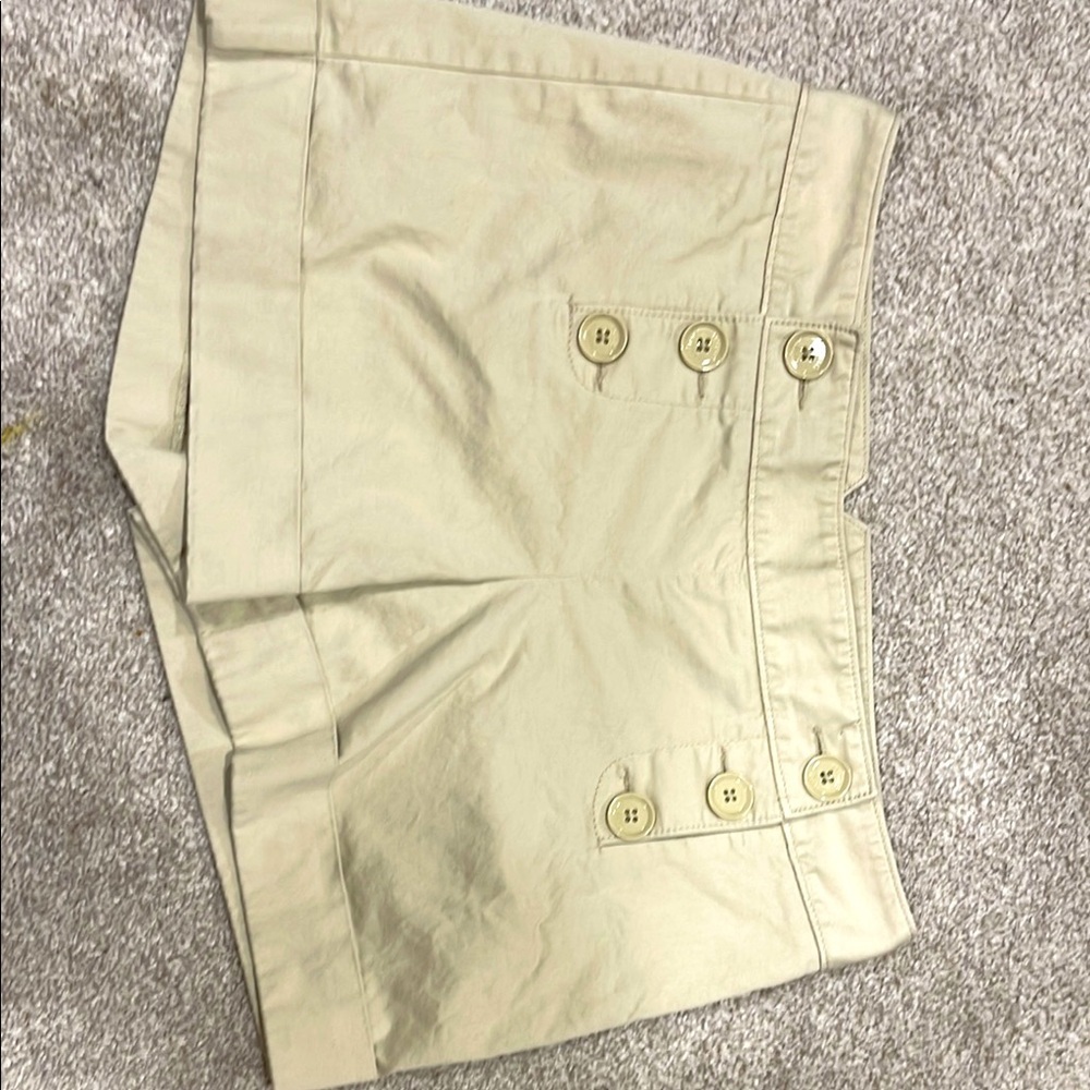Women's Tan Button-Front Shorts